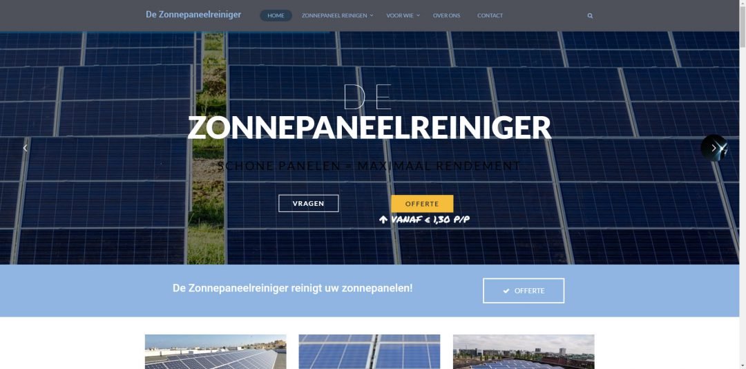 Webdesign: De Zonnepaneelreiniger