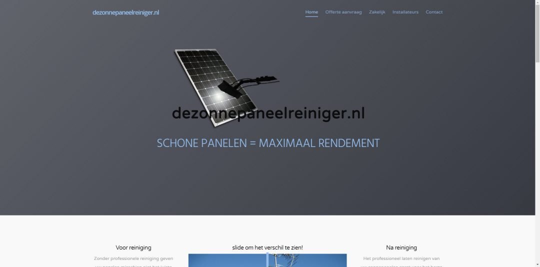 Webdesign: De Zonnepanelen Reiniger
