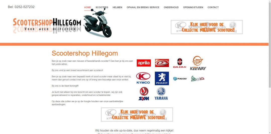 Webdesign: Scootershop Hillegom