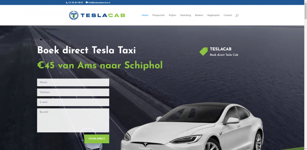 Webdesign en SEO: Tesla Taxi Service