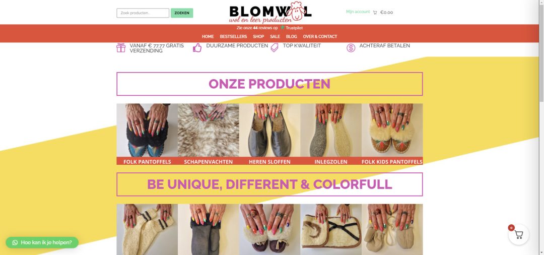 Webshop: Blomwol.nl