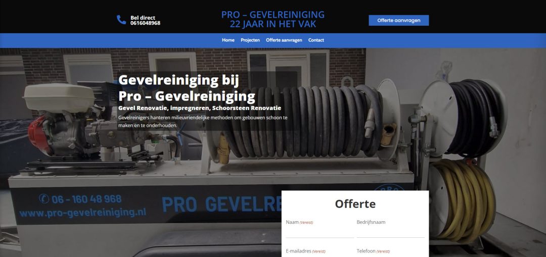 Webdesign: pro-gevelreiniging.nl