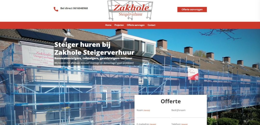 Webdesign: zakholesteigerverhuur.nl