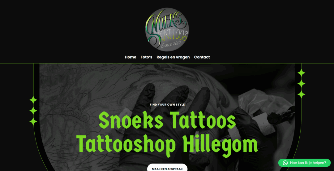 Webdesign: snoeks-tattoos-hillegom.nl